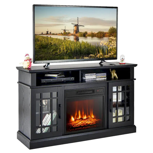 Gymax 48 TV Stand Console Cabinet w/ Fireplace Entertainment Center - 48 x 16 x 30