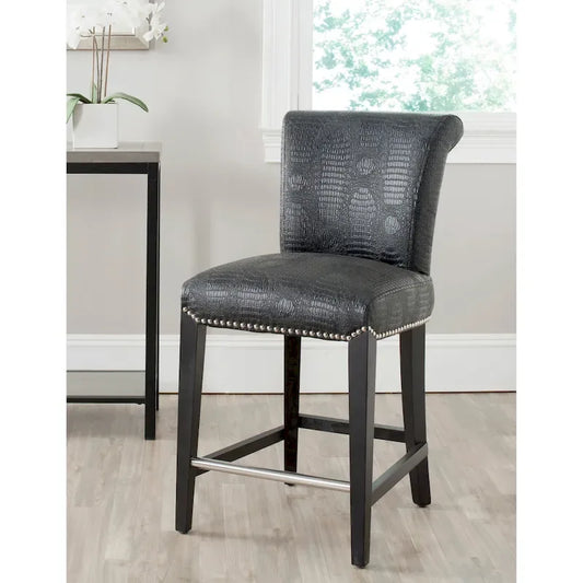 SAFAVIEH Jenelle Black Faux Leather 23-inch Counter Stool - 18.7 W x 23 D x 36.4 H - 19Wx23Dx36H