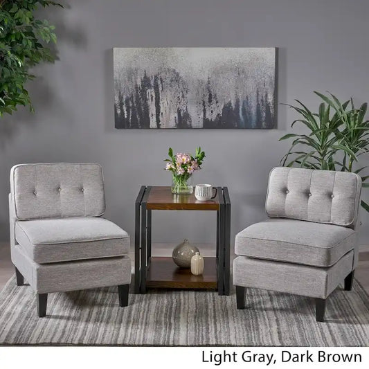 Crowningshield Fabric Slipper Chairs (Set of 2) by Christopher Knight Home