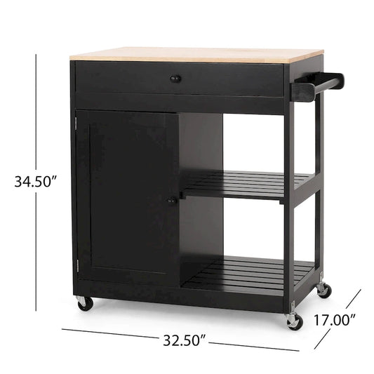Telfair Kitchen Cart with Wheels by Christopher Knight Home