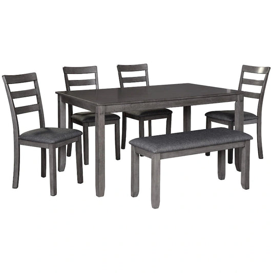Bridson Rectangular Dining Room Table Set of 6 - Gray
