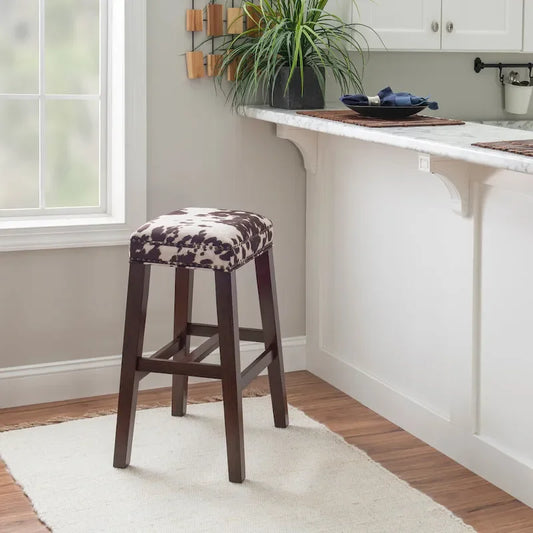 Ian Brown Cow Print Bar Stool