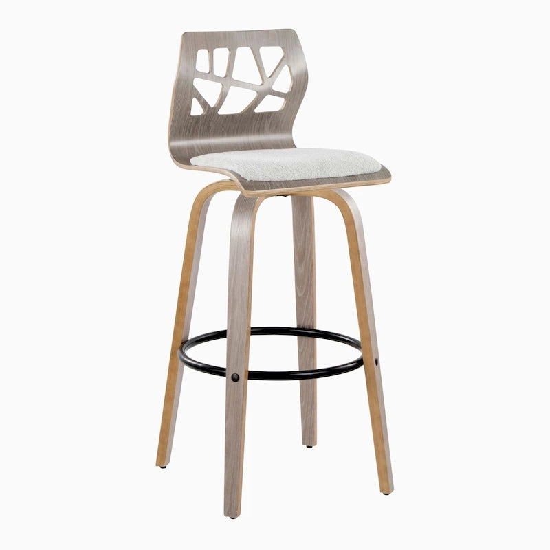 Carson Carrington Sala 30 Fixed-Height Bar Stool with Bent Wood Legs & Round Footrest (Set of 2)