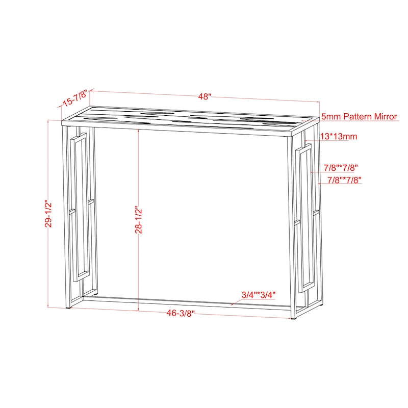 Glitterati Glam Chrome 48-inch Ripple Glass Sofa Table by Furniture of America