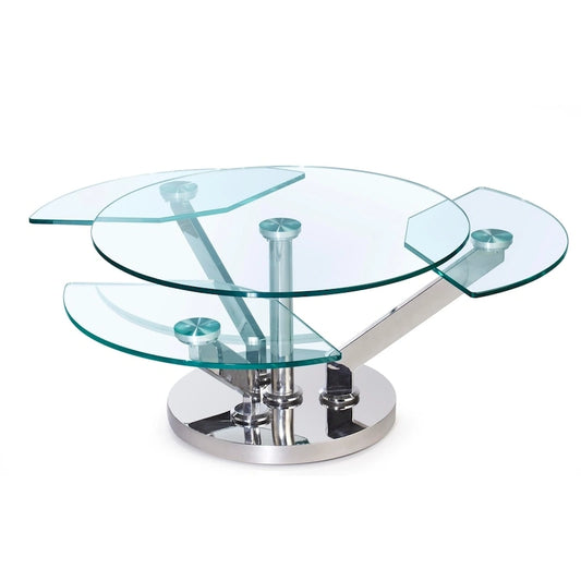 Somette Cocktail Table with 32 Round Glass Top - Cocktail Table