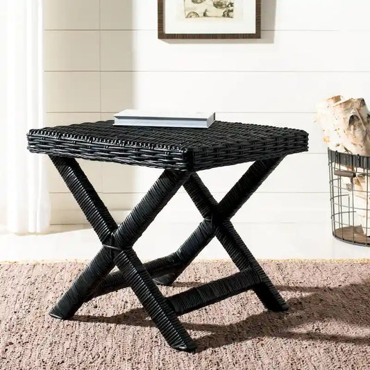 SAFAVIEH Suzette Natural Wicker x-Bench - 22 x 22 x 19.5 - 22Wx22Dx20H