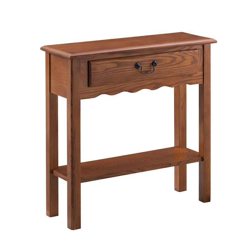 Wave Off White Wood Console Table