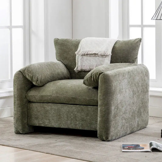 38.6'W Modern Style Chenille Oversized Armchair