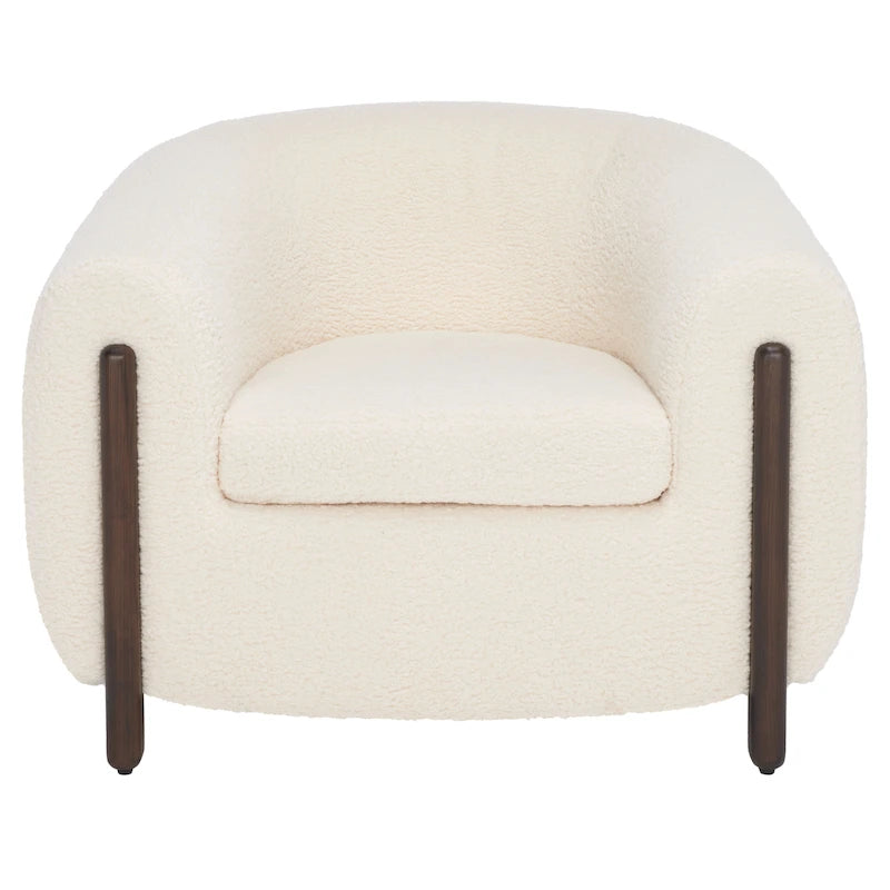 SAFAVIEH Couture Yauheniya Barrel Back Accent Chair - 38 In. W x 34 In. D x 28 In. H - 38Wx34Dx28H