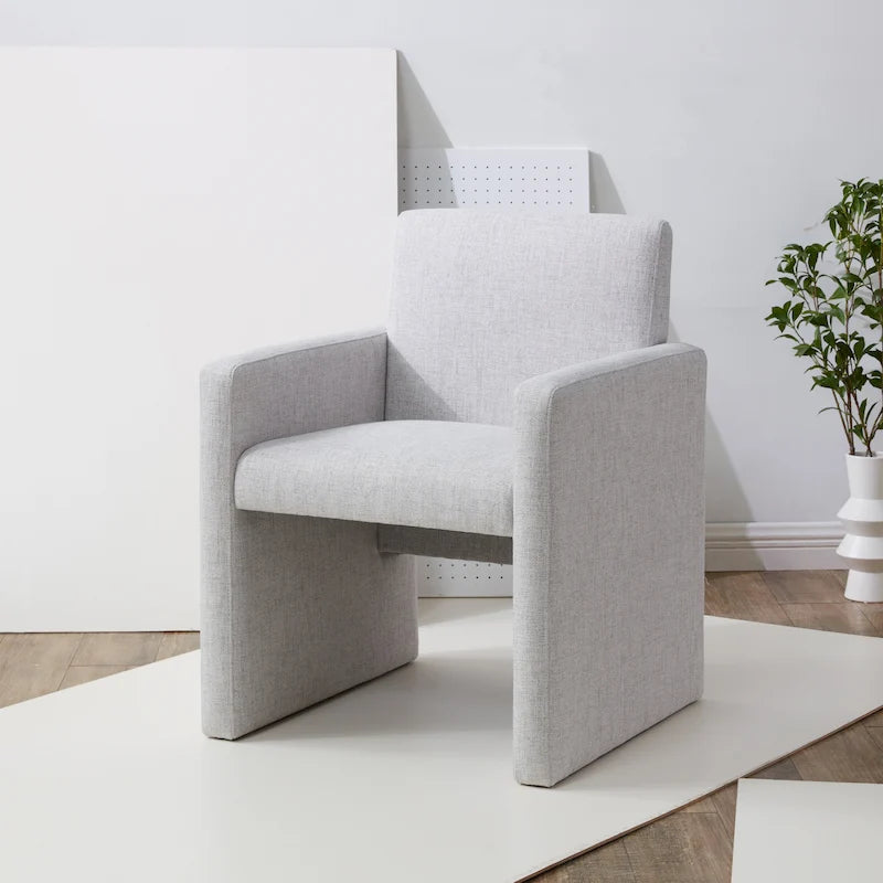 SAFAVIEH Couture Gunna Linen Arm Chair - 26 W x 25 D x 33 H - 26Wx25Dx33H