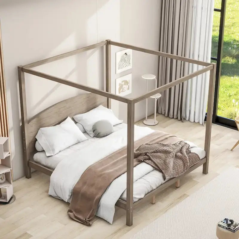 King Size Canopy Platform Bed
