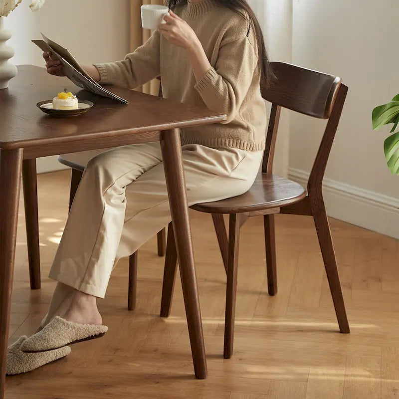 Dining chair wooden FAS grade natural wood solid chair table chair wooden living room chair simple and natural 46.5 * 54 * 80cm