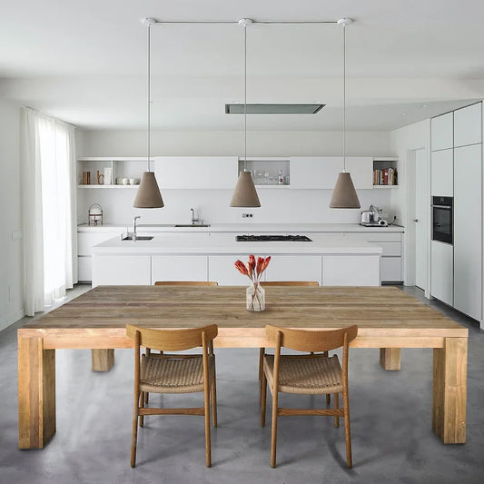 Chic Teak Recycled Teak Wood Marbella Rectangular Dining Table, 102 Inch