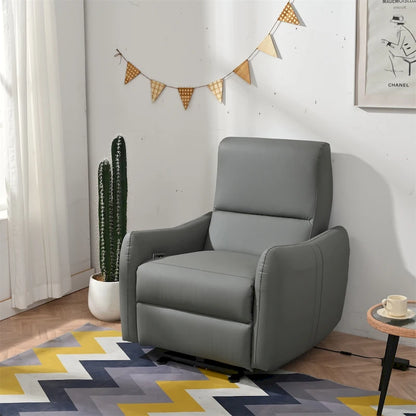 Power Recliner with USB Port, Space-Saving Wall Hugger Recliner