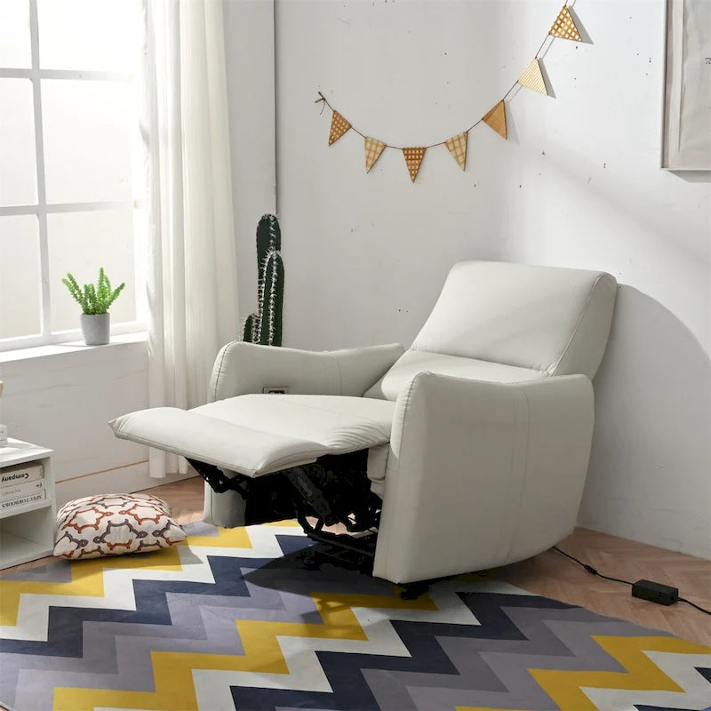 Power Recliner with USB Port, Space-Saving Wall Hugger Recliner