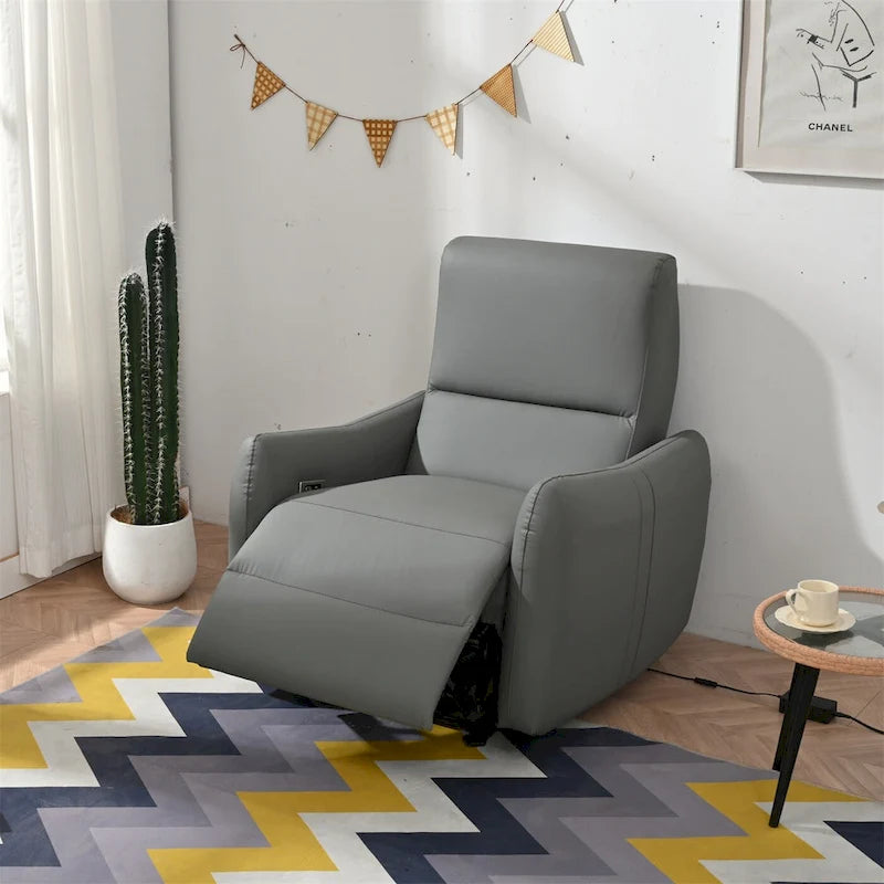 Power Recliner with USB Port, Space-Saving Wall Hugger Recliner