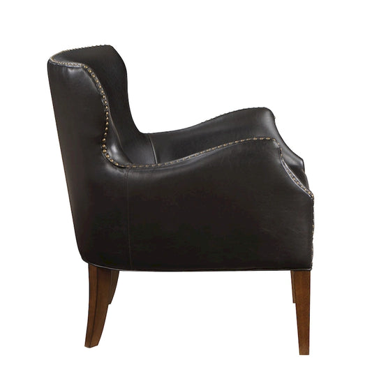 Daniela Deep Brown High Leg Slope Arm Chair, Wingback Chair