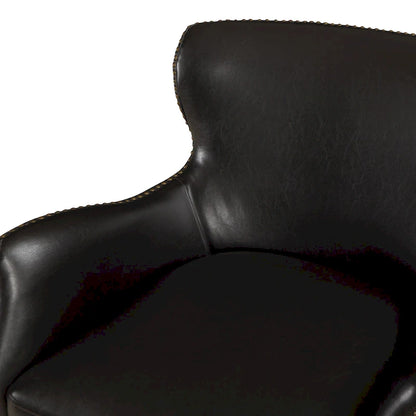 Daniela Deep Brown High Leg Slope Arm Chair, Wingback Chair