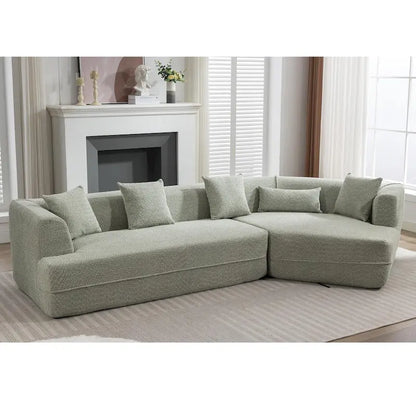 Boucle Modular Sleeper Sectional Sofa with Free Combination