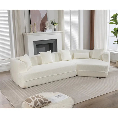 Boucle Modular Sleeper Sectional Sofa with Free Combination