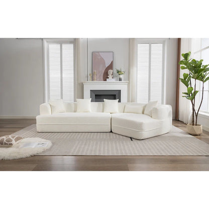 Boucle Modular Sleeper Sectional Sofa with Free Combination