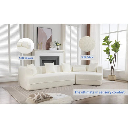 Boucle Modular Sleeper Sectional Sofa with Free Combination
