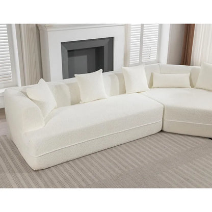 Boucle Modular Sleeper Sectional Sofa with Free Combination
