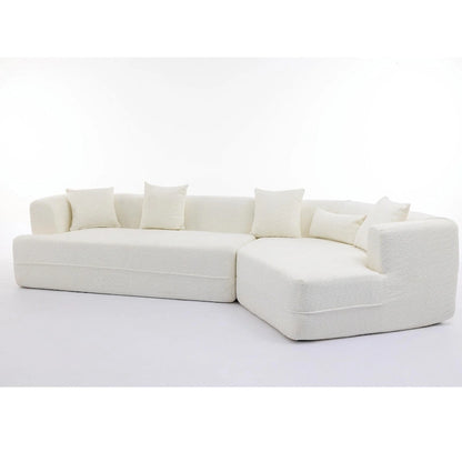 Boucle Modular Sleeper Sectional Sofa with Free Combination