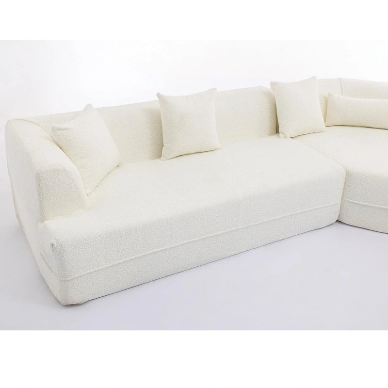 Boucle Modular Sleeper Sectional Sofa with Free Combination