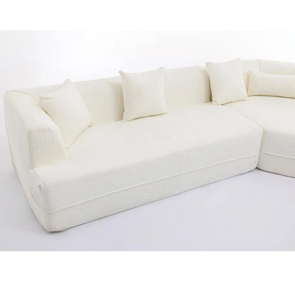 Boucle Modular Sleeper Sectional Sofa with Free Combination