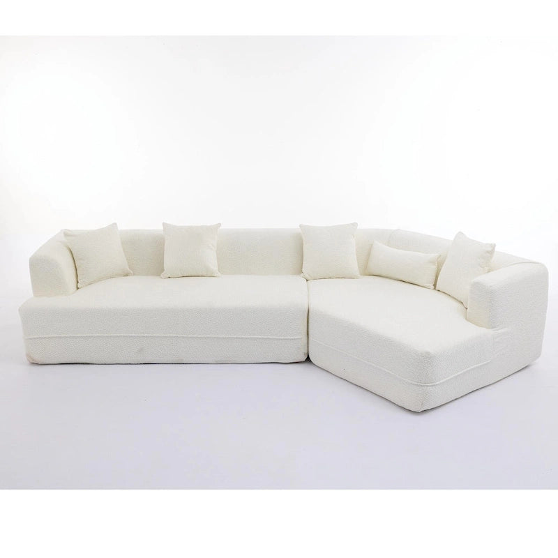 Boucle Modular Sleeper Sectional Sofa with Free Combination