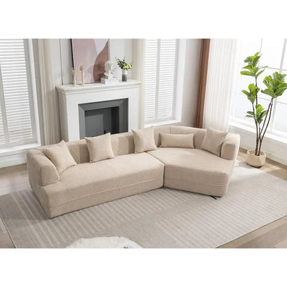 Boucle Modular Sleeper Sectional Sofa with Free Combination