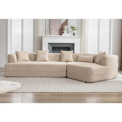 Boucle Modular Sleeper Sectional Sofa with Free Combination