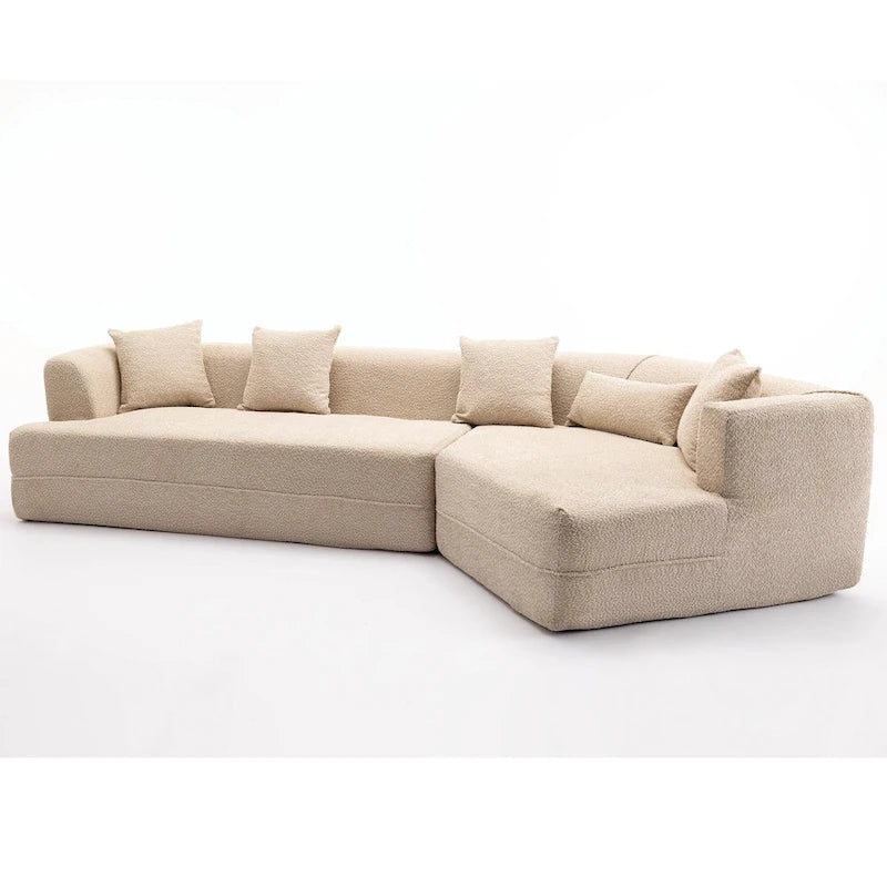 Boucle Modular Sleeper Sectional Sofa with Free Combination