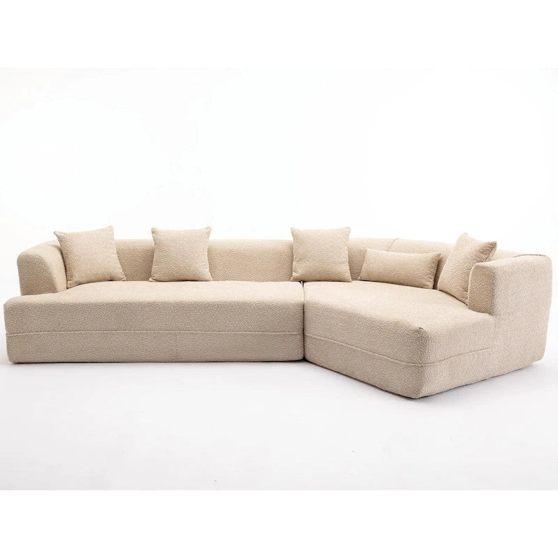 Boucle Modular Sleeper Sectional Sofa with Free Combination