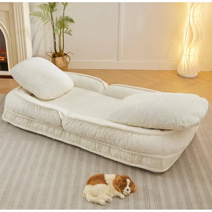 White 47.8 Adjustable Chaise Longue Chair with High Back