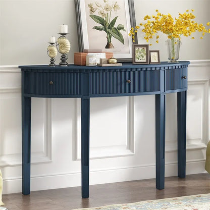 U-Style Distinctive Features of Pine Veneer Console Table