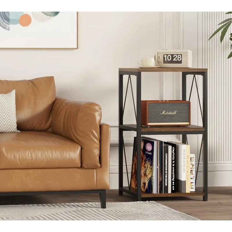 3-Tier Record Player Stand with Vinyl Record Storage - 11.85D x 15.94W x 30.91H