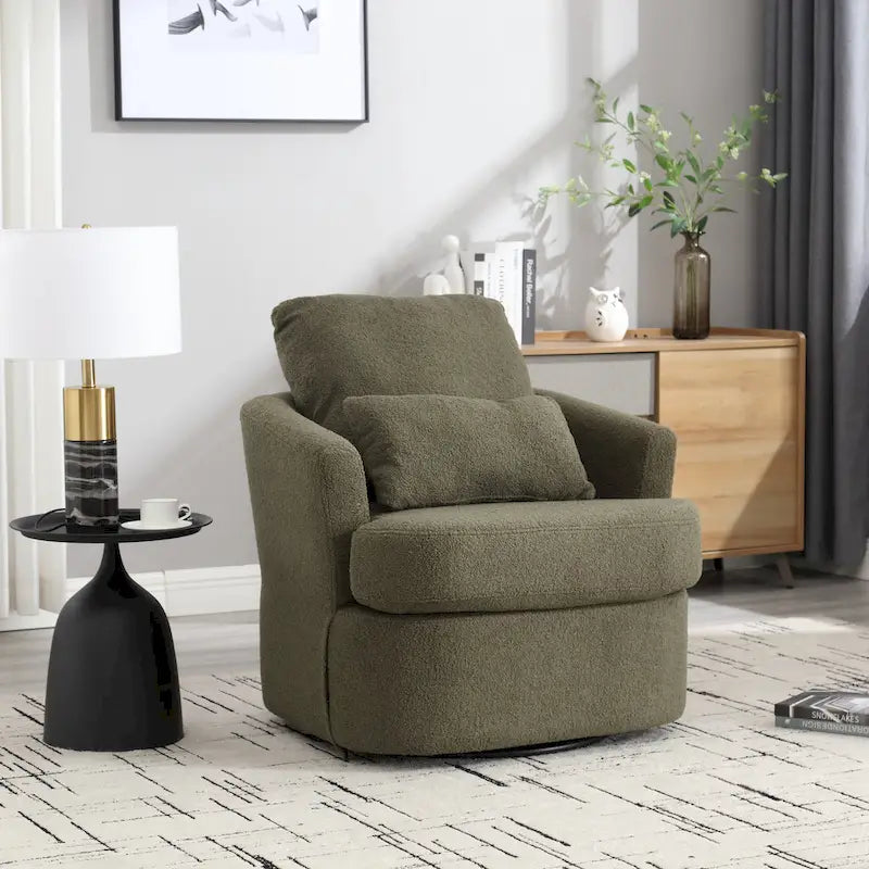 Swivel Barrel Chair, Round Accent Sofa Chair Barrel Club Chair