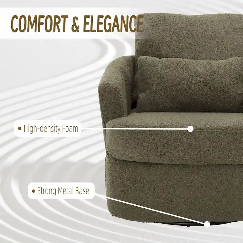 Swivel Barrel Chair, Round Accent Sofa Chair Barrel Club Chair