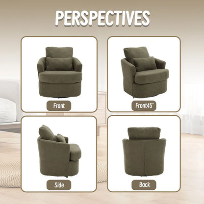 Swivel Barrel Chair, Round Accent Sofa Chair Barrel Club Chair