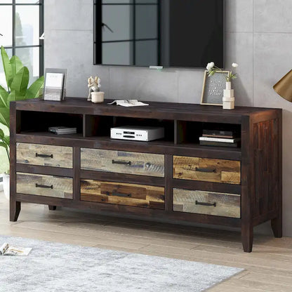 TV Stand with 6 Drawers and 3 Shelves
