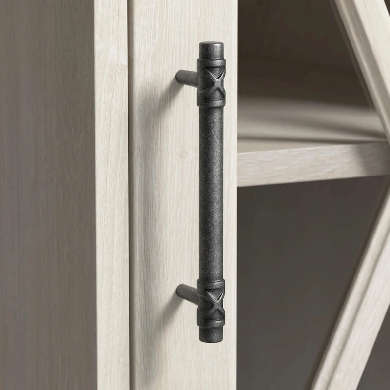 Lennox Farmhouse Desk with Hutch and Storage Cabinet by Bush Furniture