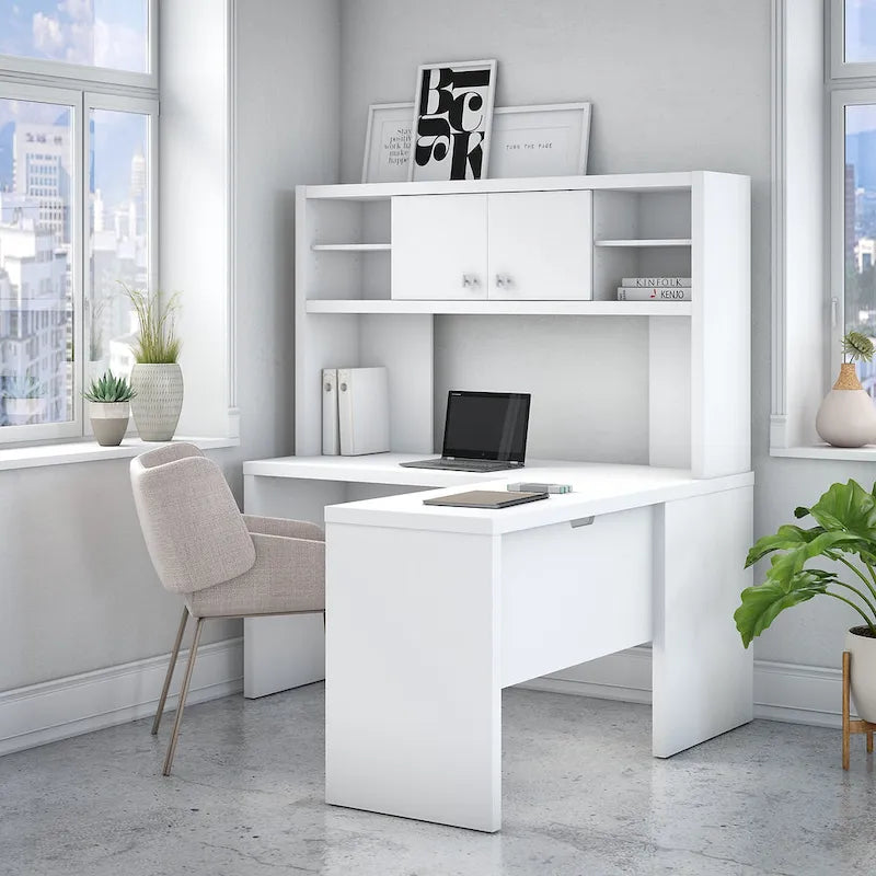 Echo L Shaped Desk with Hutch by Bush Business Furniture
