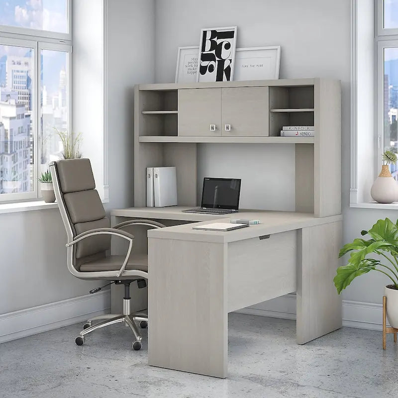 Echo L Shaped Desk with Hutch by Bush Business Furniture