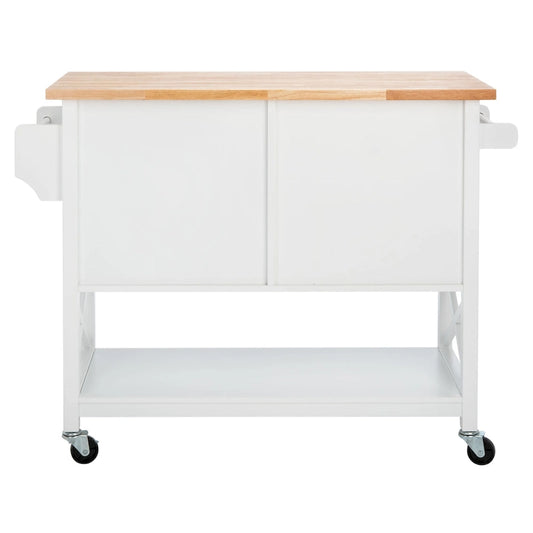 SAFAVIEH Krystal 2-Door 1-Shelf Kitchen Cart - 45.7 W x 17.3 L x 35.6 H - 46Wx17Dx36H