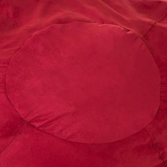 LSI 5-Foot Shredded Foam Bean Bag Chair with Removable Microsuede Cover, Cozy Lounge Seat for Kids & Adults, Chinese Red