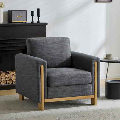 Christopher Knight Home - Harmonia Upholstered Armchair with Solid Wood Frame and Plush Cushioning