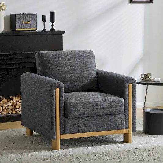 Christopher Knight Home - Harmonia Upholstered Armchair with Solid Wood Frame and Plush Cushioning