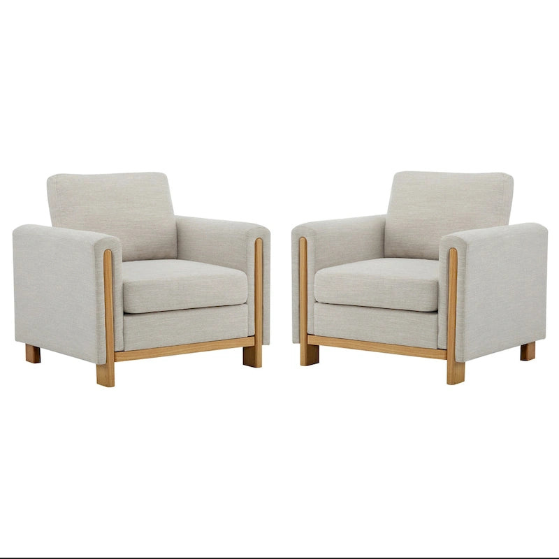 Christopher Knight Home - Harmonia Upholstered Armchair with Solid Wood Frame and Plush Cushioning